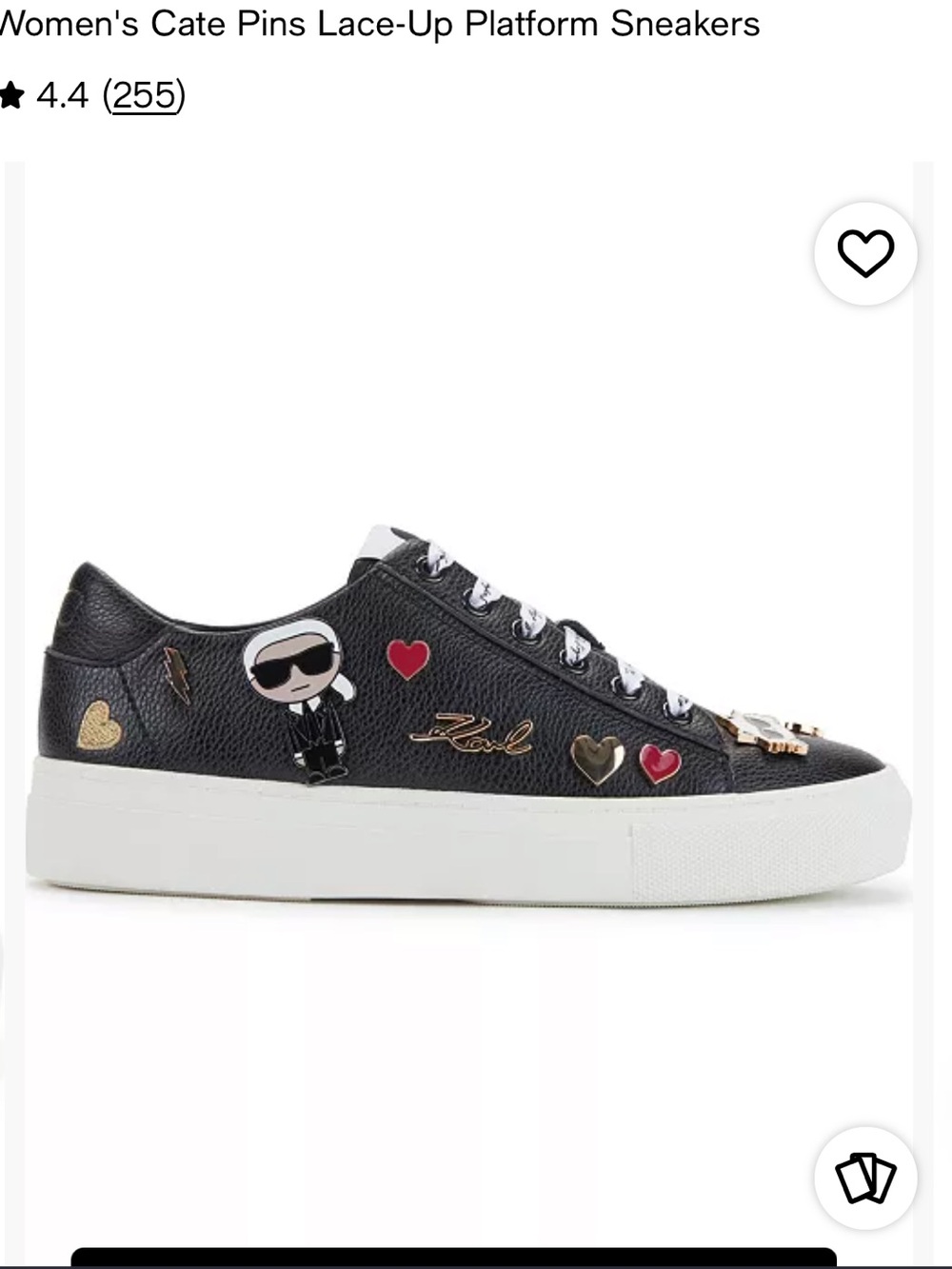 Karl Lagerfeld Cate Pins Lace Up Sneaker - Size 10 1/2